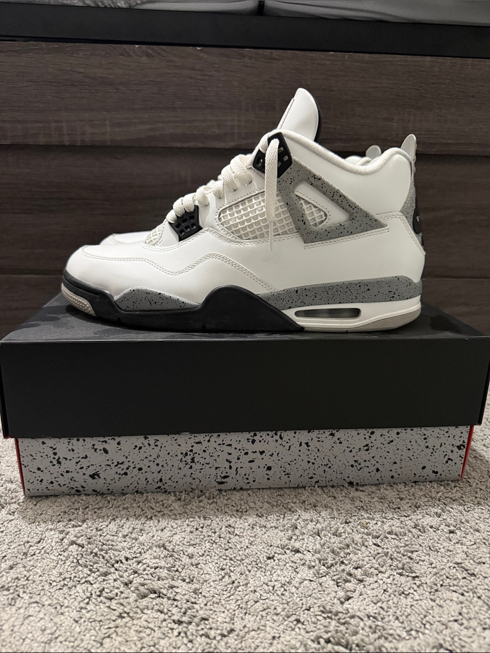 Jordan Air Jordan 4 Retro Cement
Summit White/Fire Red Box Label
Used: size 12.5
